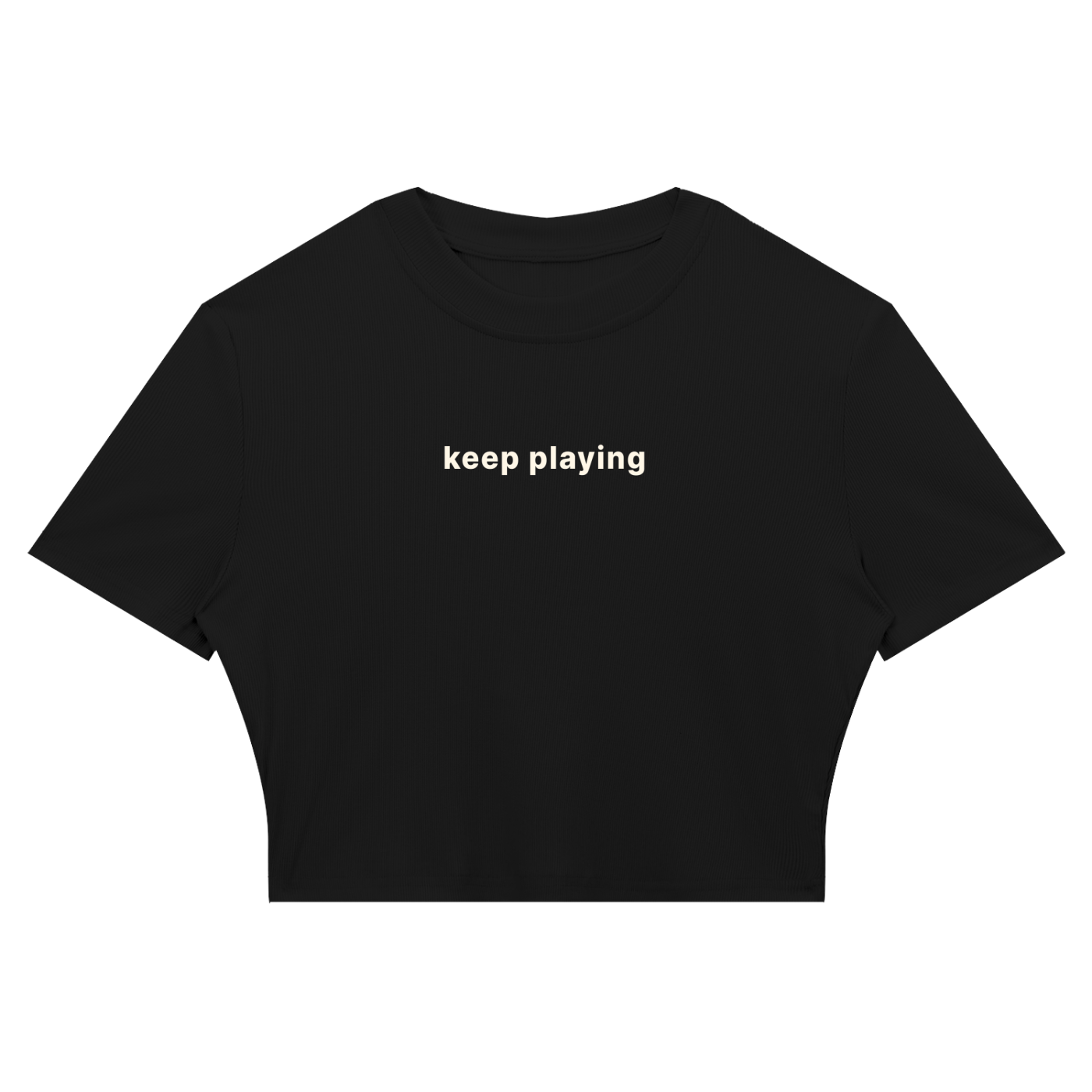 Keep Playing Crop Tee - Black