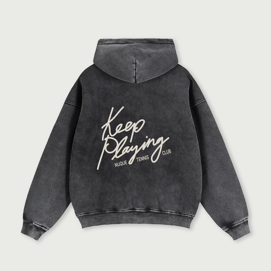 Keep Playing Zip Hoodie - Black