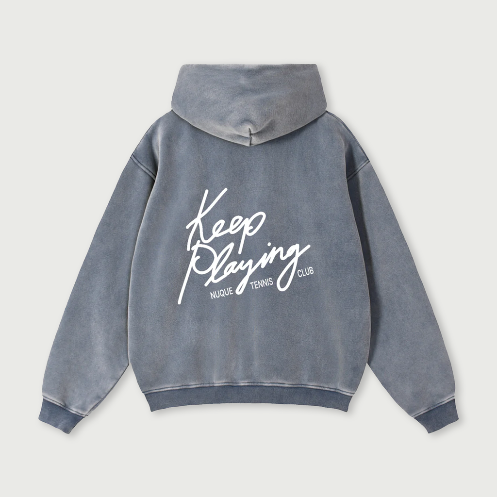 Keep Playing Zip Hoodie - Court Blue