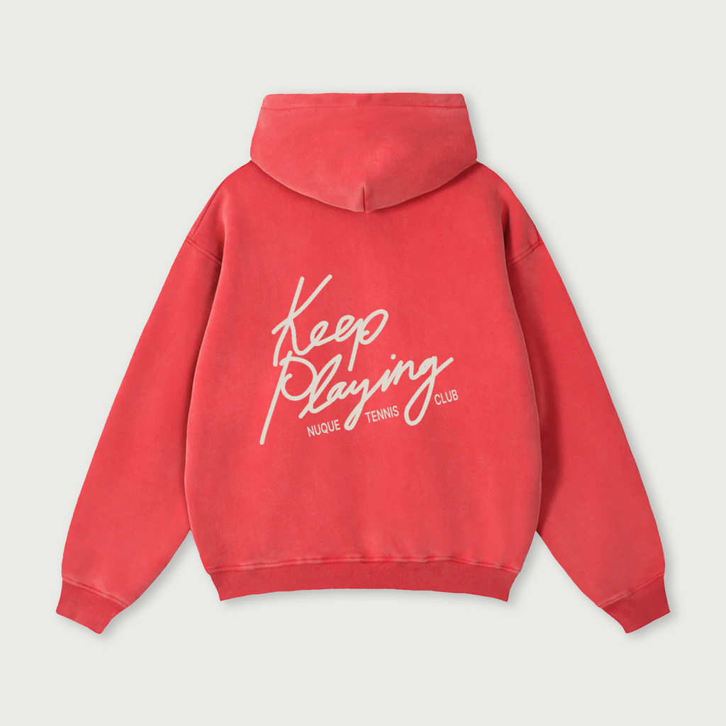 Keep Playing Zip Hoodie - Red