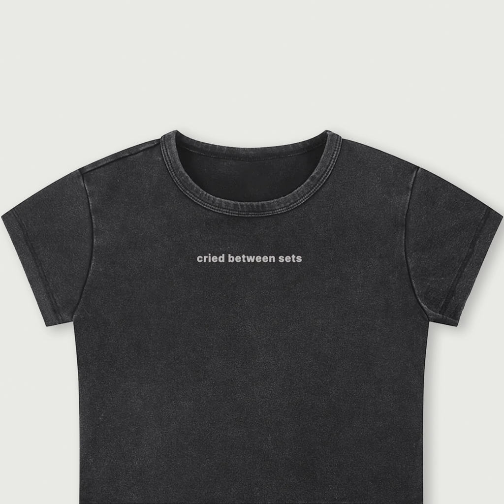 Between Sets Baby Tee - Black