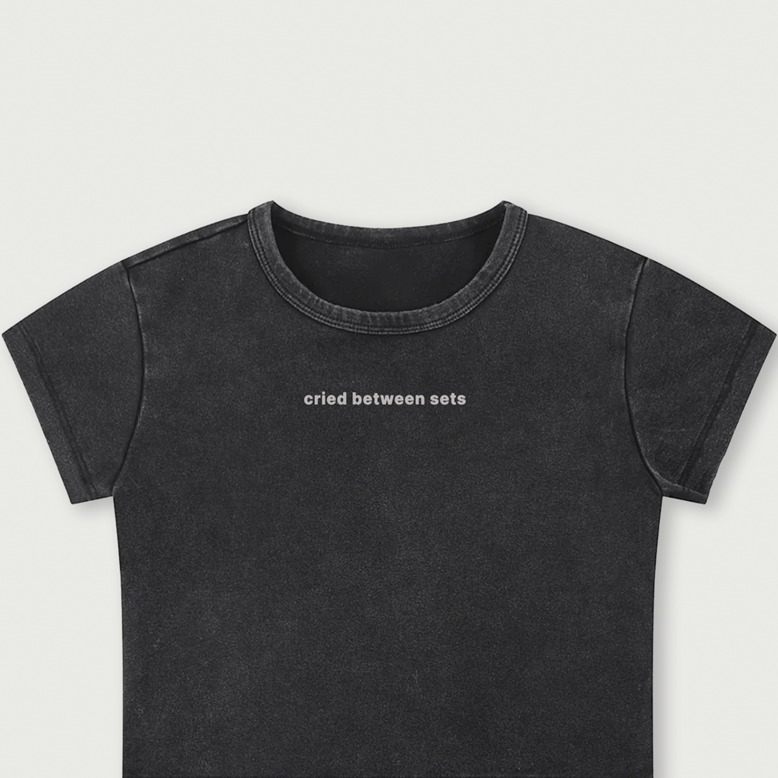 Between Sets Baby Tee - Black