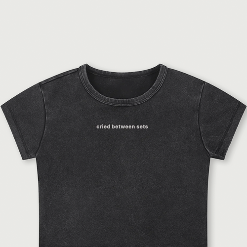 Between Sets Baby Tee - Black