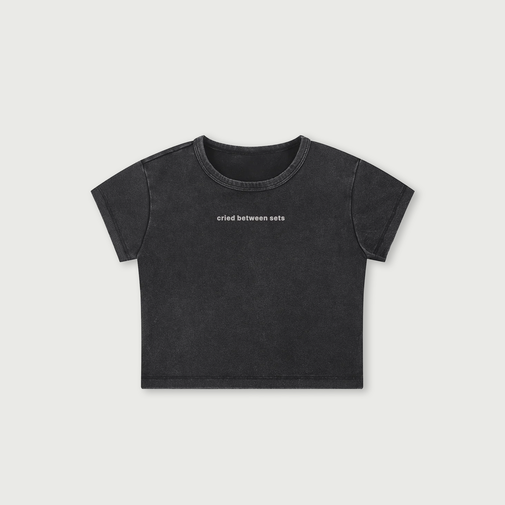 Between Sets Baby Tee - Black