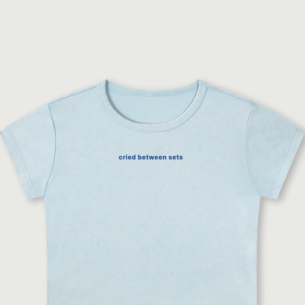 Between Sets Baby Tee - Sky Blue