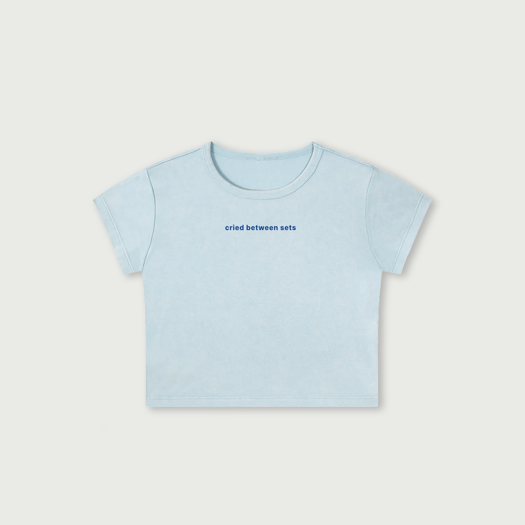 Between Sets Baby Tee - Sky Blue