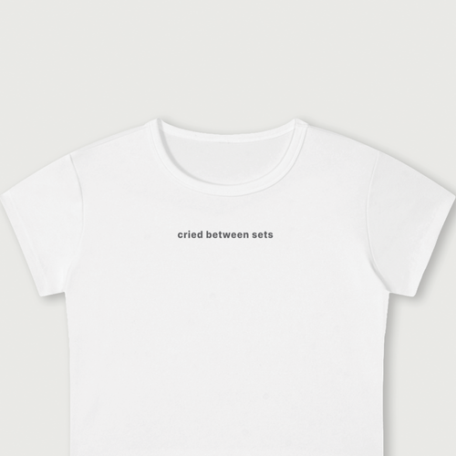 Between Sets Baby Tee - Chalk White