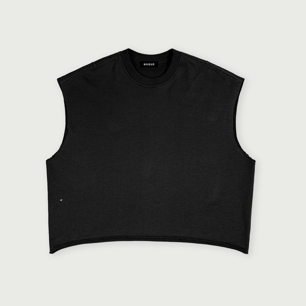 Boys Boxy Sleeveless Tee - Black