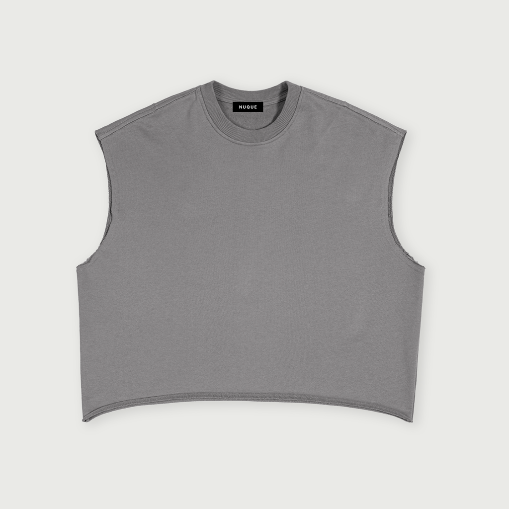 Girls Boxy Sleeveless Tee - Gray