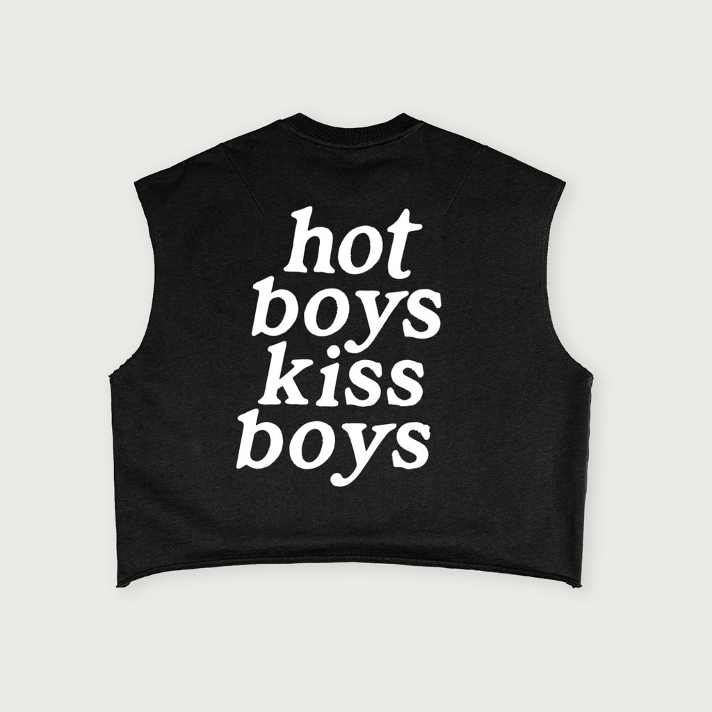 Boys Boxy Sleeveless Tee - Black