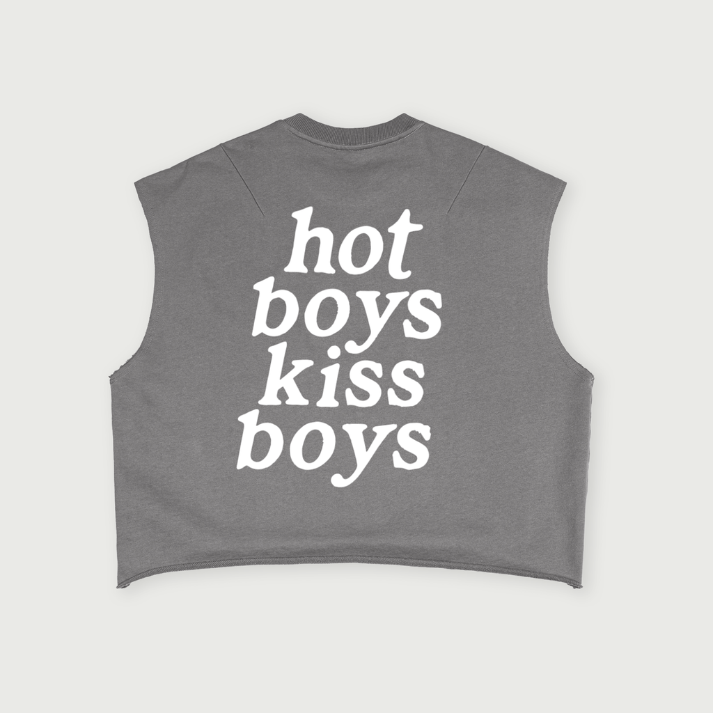 Boys Boxy Sleeveless Tee - Gray