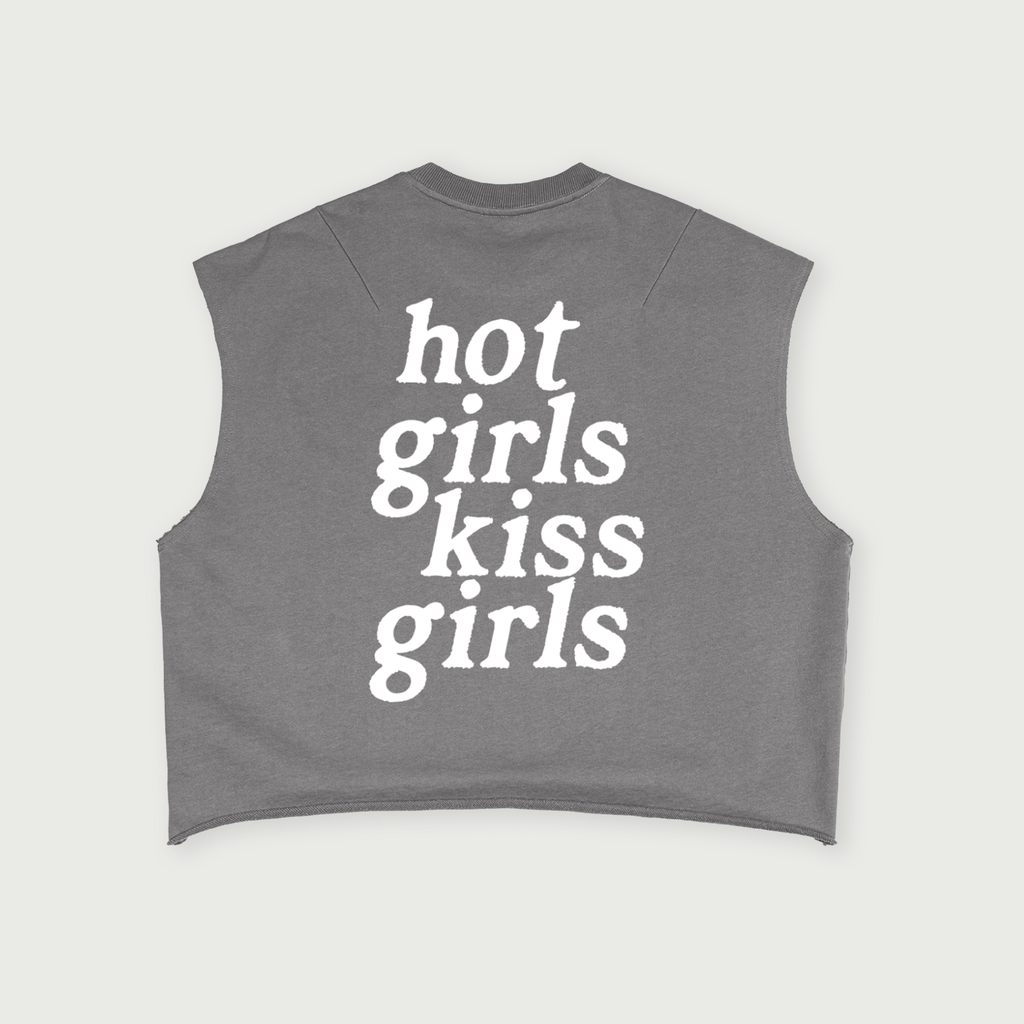 Girls Boxy Sleeveless Tee - Gray