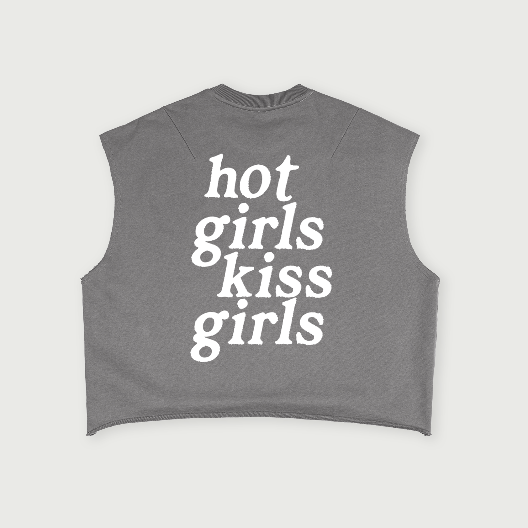 Girls Boxy Sleeveless Tee - Gray