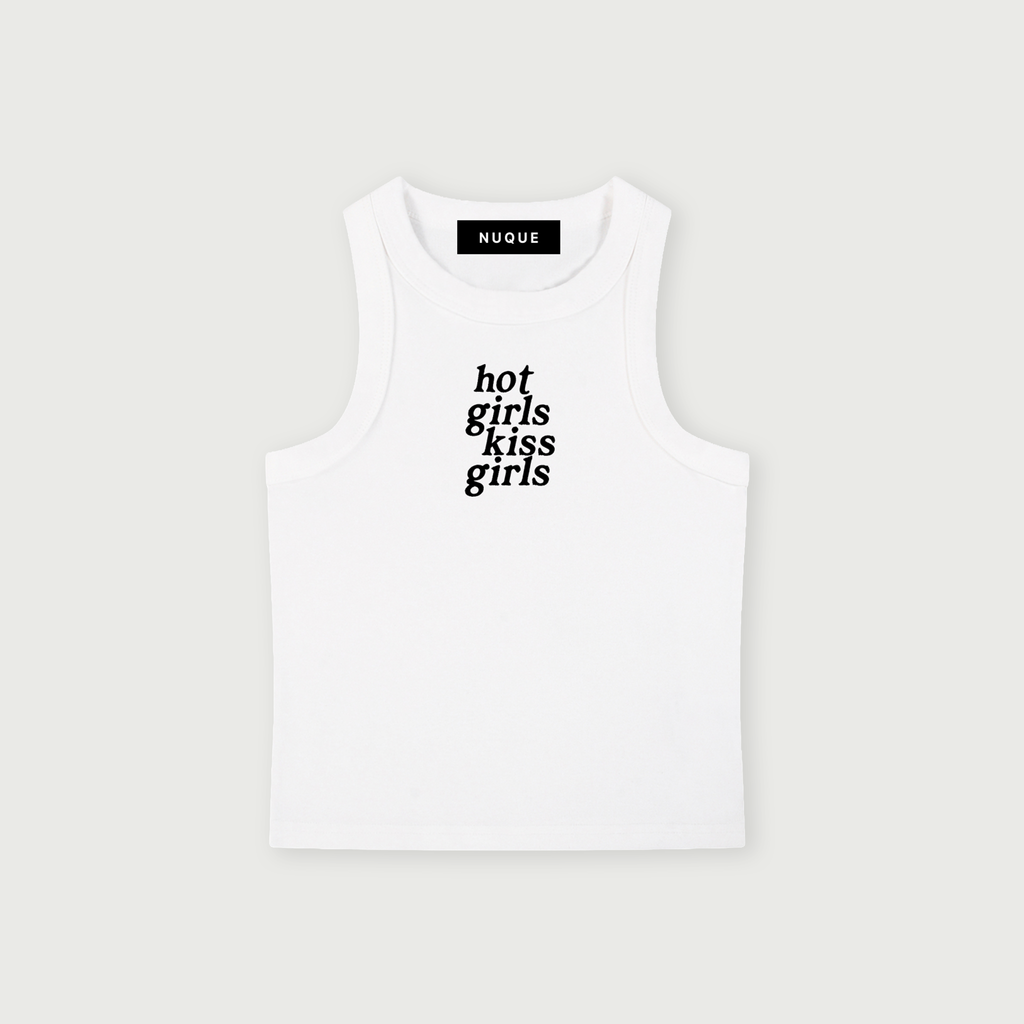 Girls Kiss Girls Tank - White