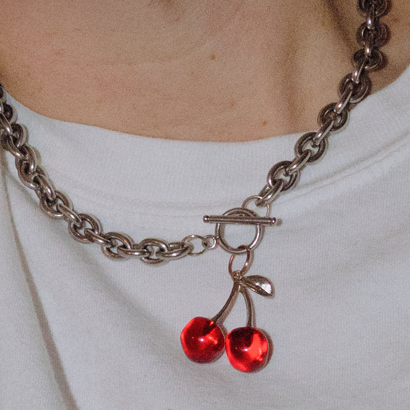 Cherry Charm Necklace - Red (Preorder)