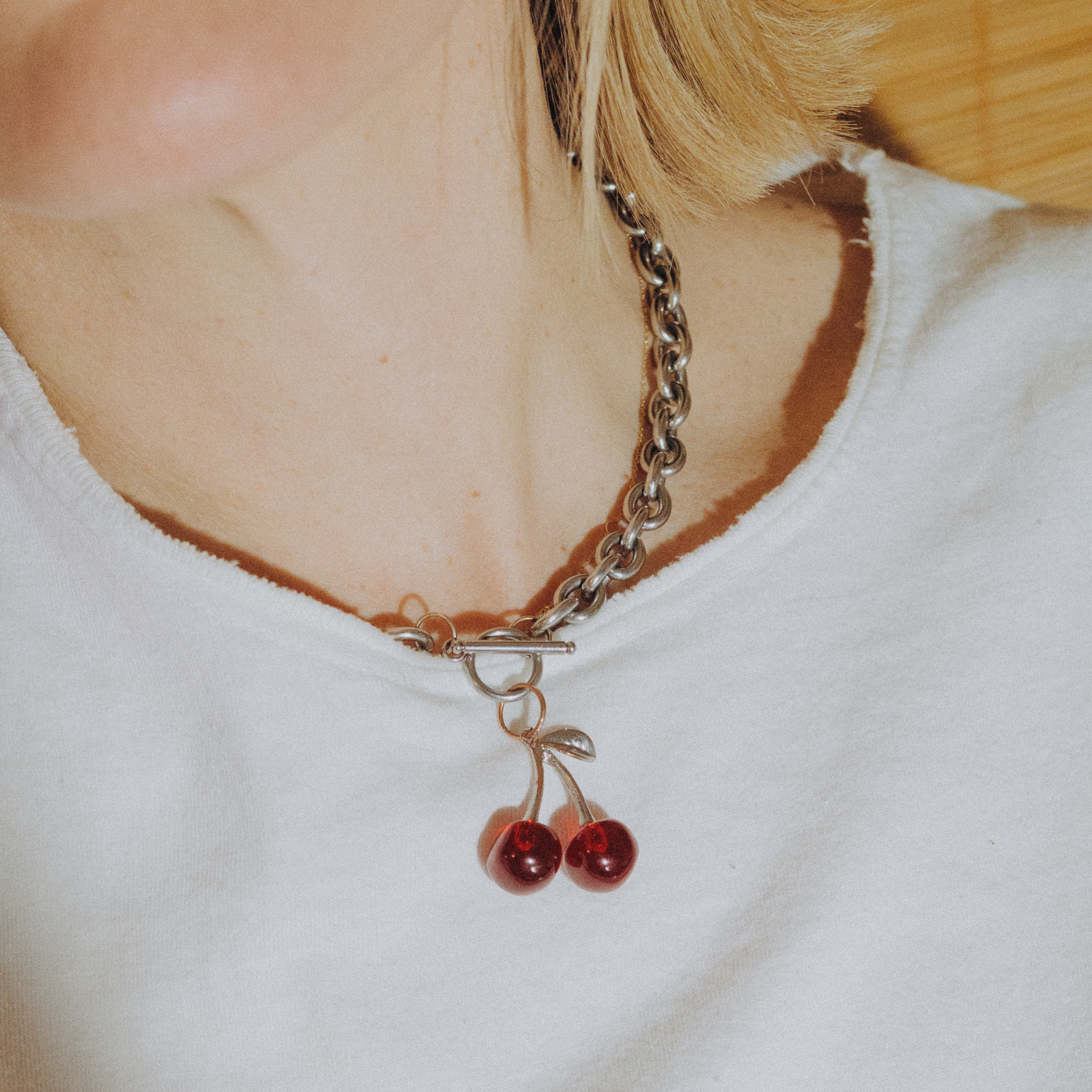 Cherry Charm Necklace - Black (Preorder)