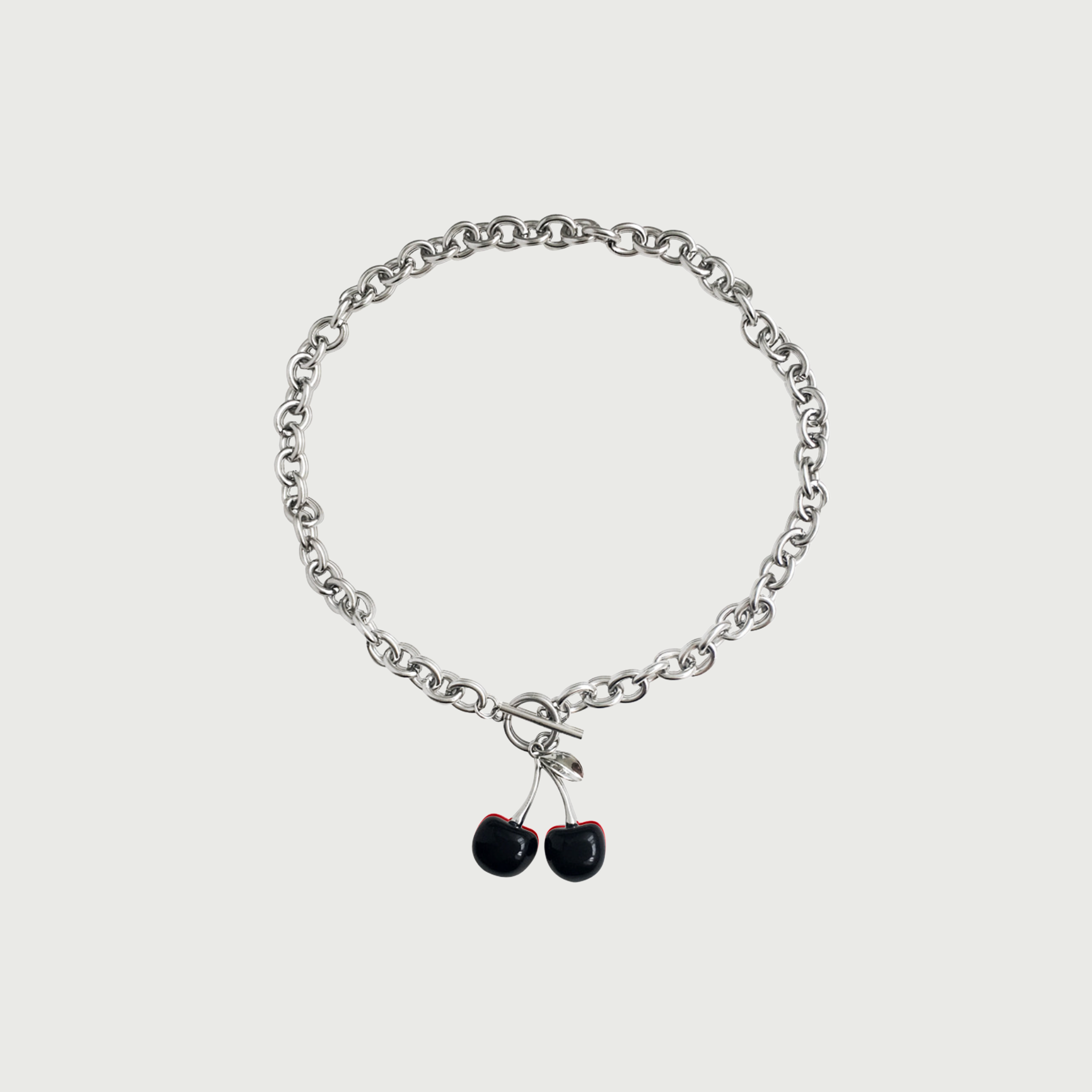 Cherry Charm Necklace - Black (Preorder)
